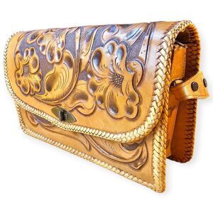 ✨ Vintage Tooled Leather Purse – Made in Mexico ✨